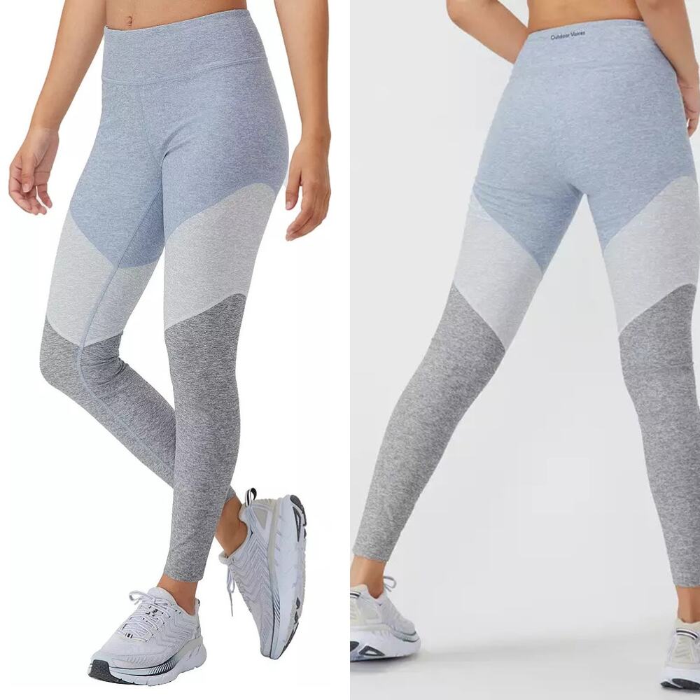 Outdoor Voices Women's Springs 7/8 Blue Gray Mid Rise Workout Leggings